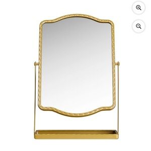 Home Decor Collection Stylehouse Gold Table Mirror with Storage